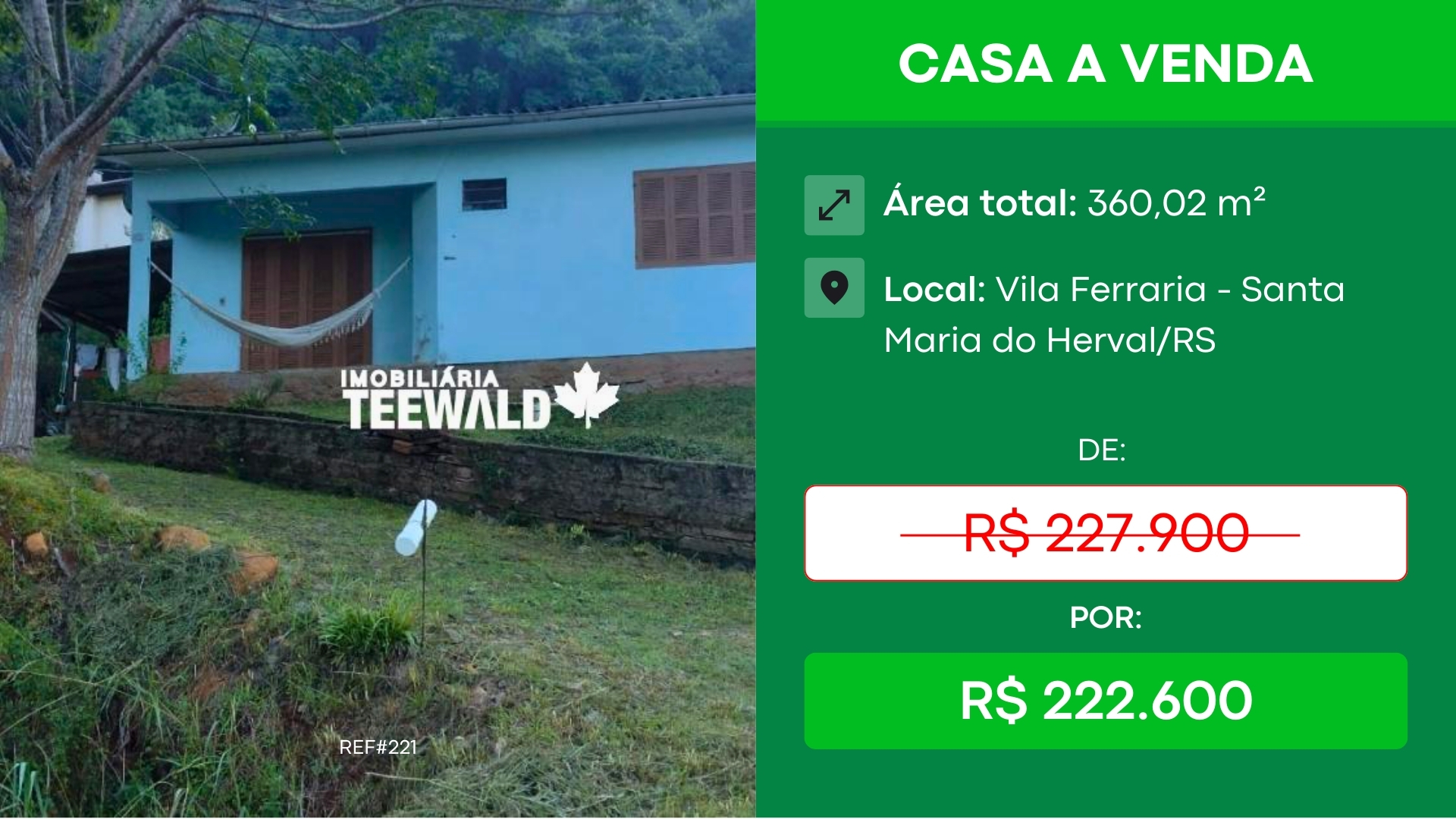 Anúncio Teewald.